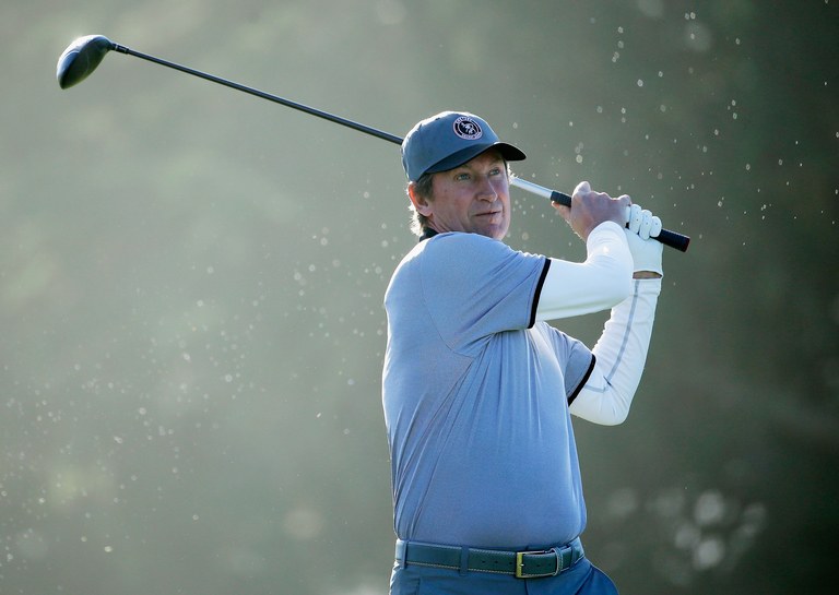 Wayne Gretzky during the first round of the 2015 AT&T Pebble Beach National Pro-Am