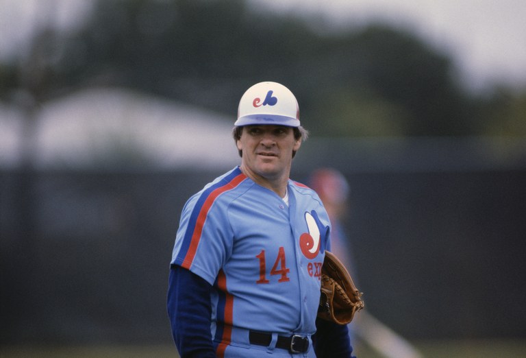 Pete Rose plays for the Montreal Expos. 