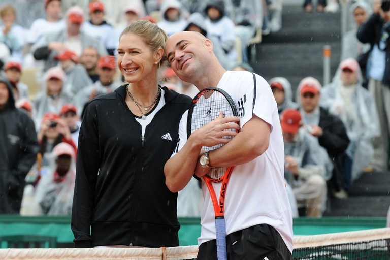 Andre Agassi and Steffi Graf in Roland-Garros for the Andre Agassi Foundation in Paris, France on June 06th, 2009.