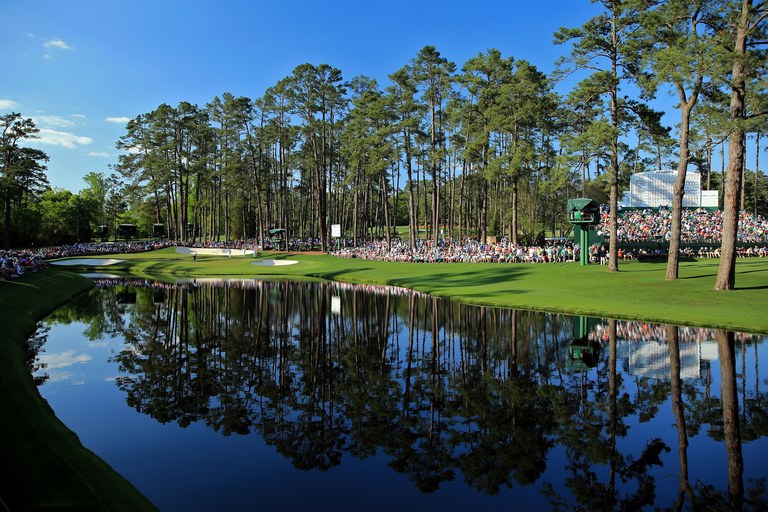 AUGUSTA, GA - APRIL 12:  Patrons watch the play on the 16th hole during the third round of the 2014 Masters Tournament at Augusta National Golf Club on April 12, 2014 in Augusta, Georgia.  (Photo by David Cannon/Getty Images)