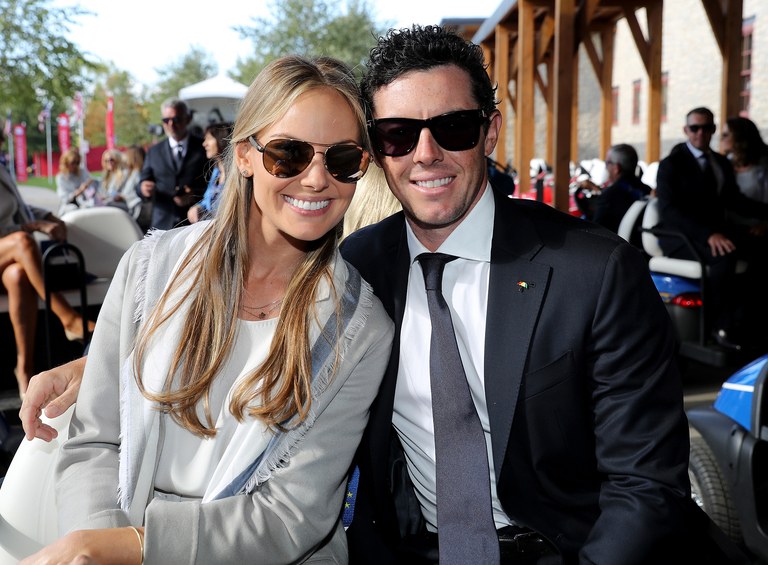 Rory McIlroy and Erica Stoll at the 2016 Ryder Cup.